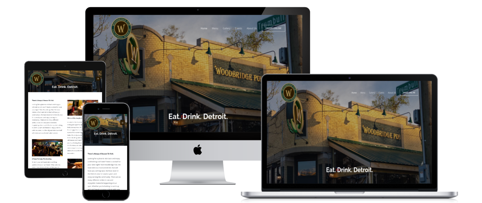 Woodbridge Pub website by First Hill Marketing
